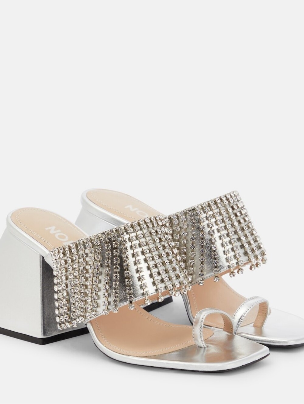 NODALETO Preston crystals embellished leather sandals Mules 40